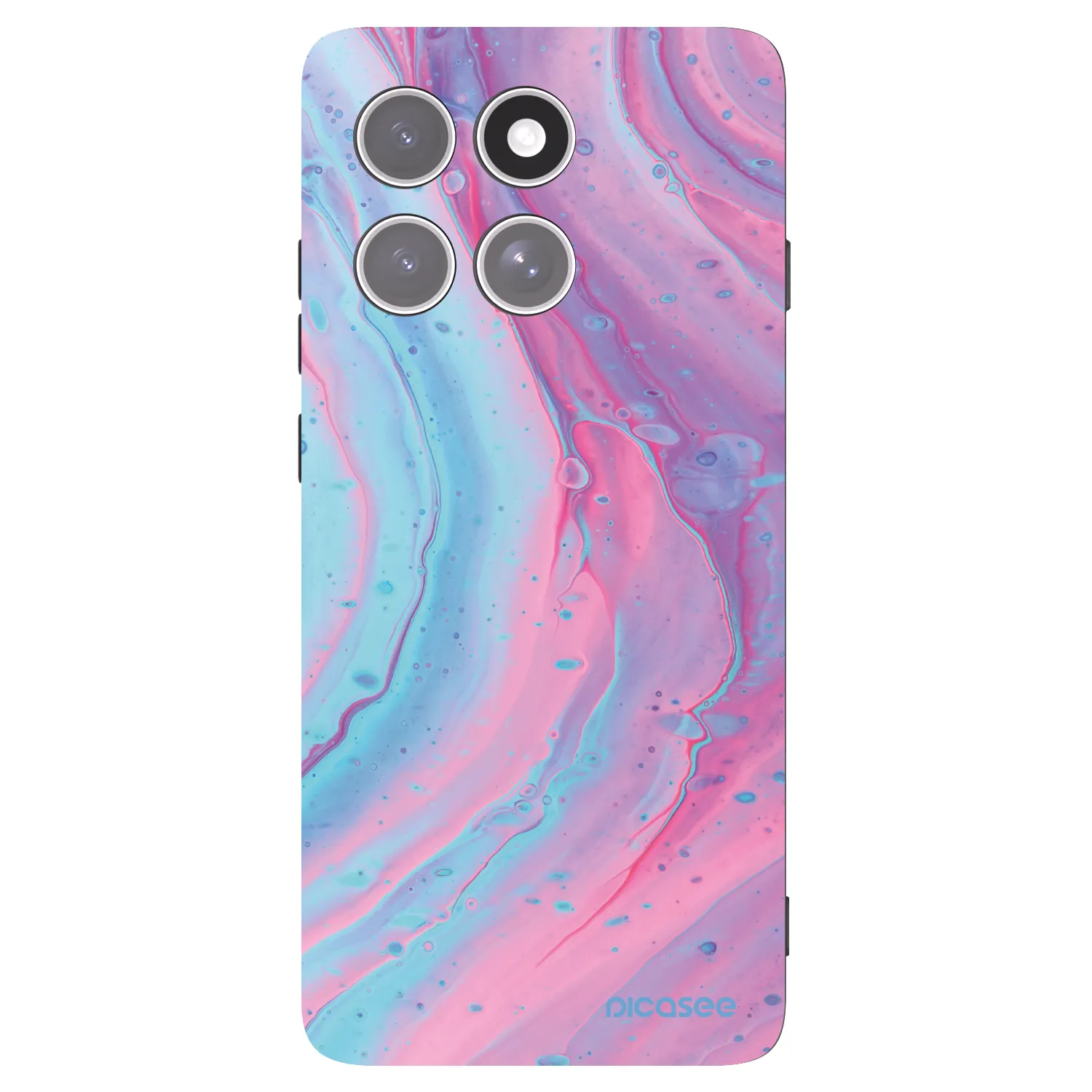 Picasee silikonski črni ovitek za Motorola Edge 60 Pro - Pink liquid