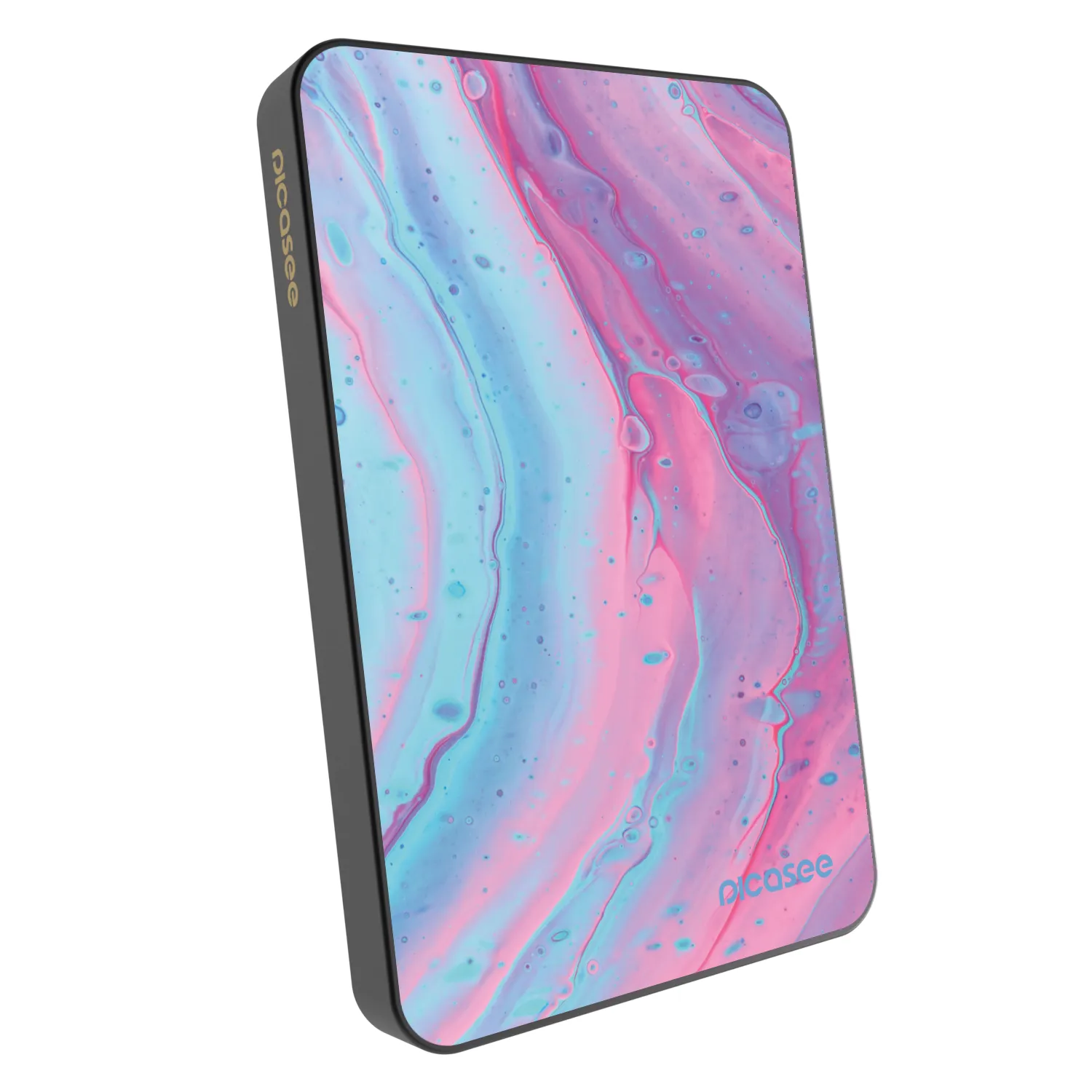 Picasee Prenosna baterija z MagSafe 5 000 mAh Siva - Pink liquid