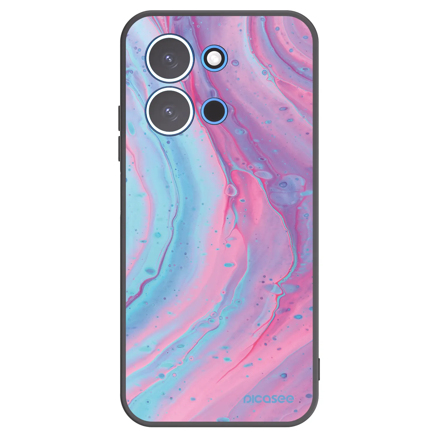 Picasee silikonski črni ovitek za Xiaomi Redmi 15C 4G - Pink liquid