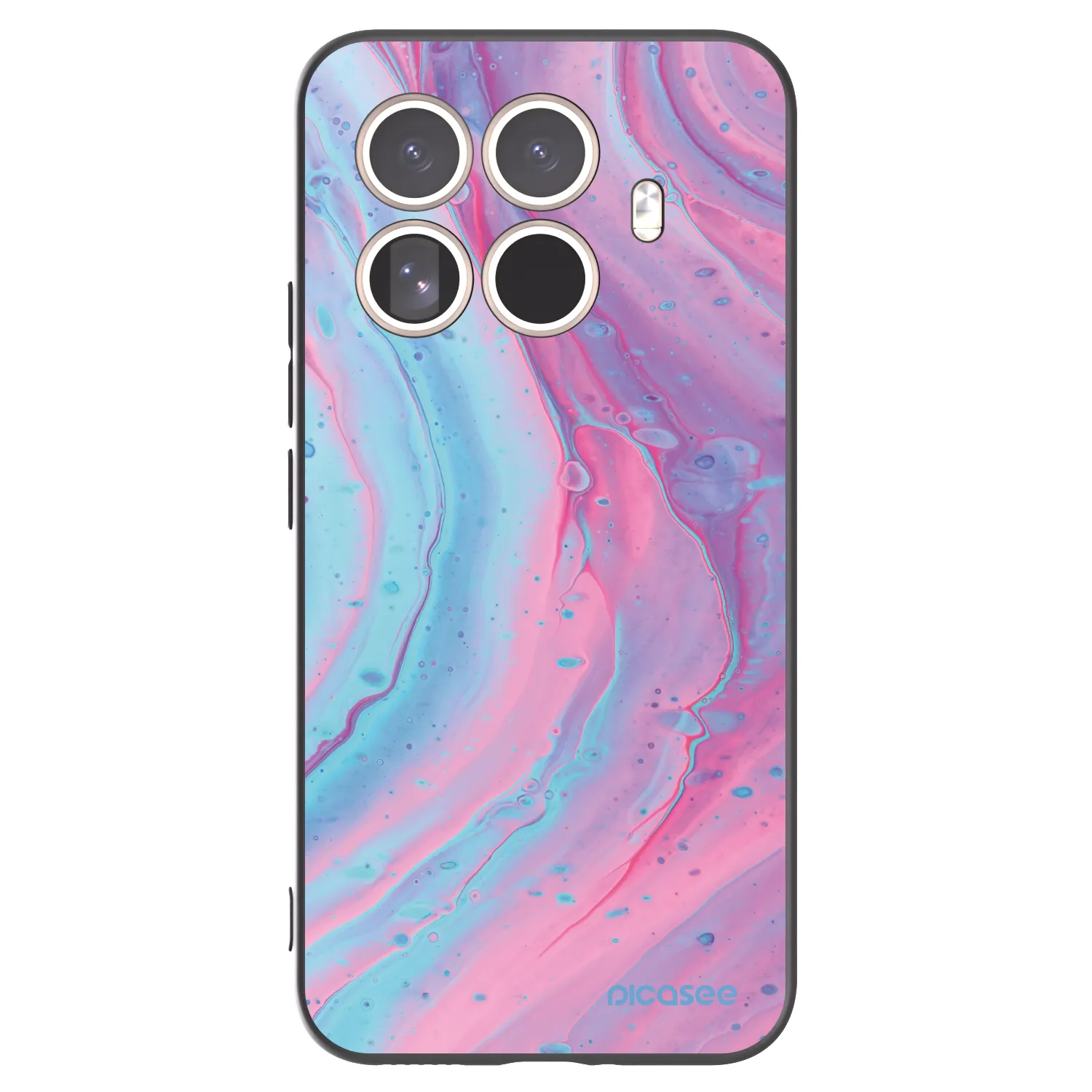 Picasee silikonski črni ovitek za Xiaomi 15T Pro - Pink liquid