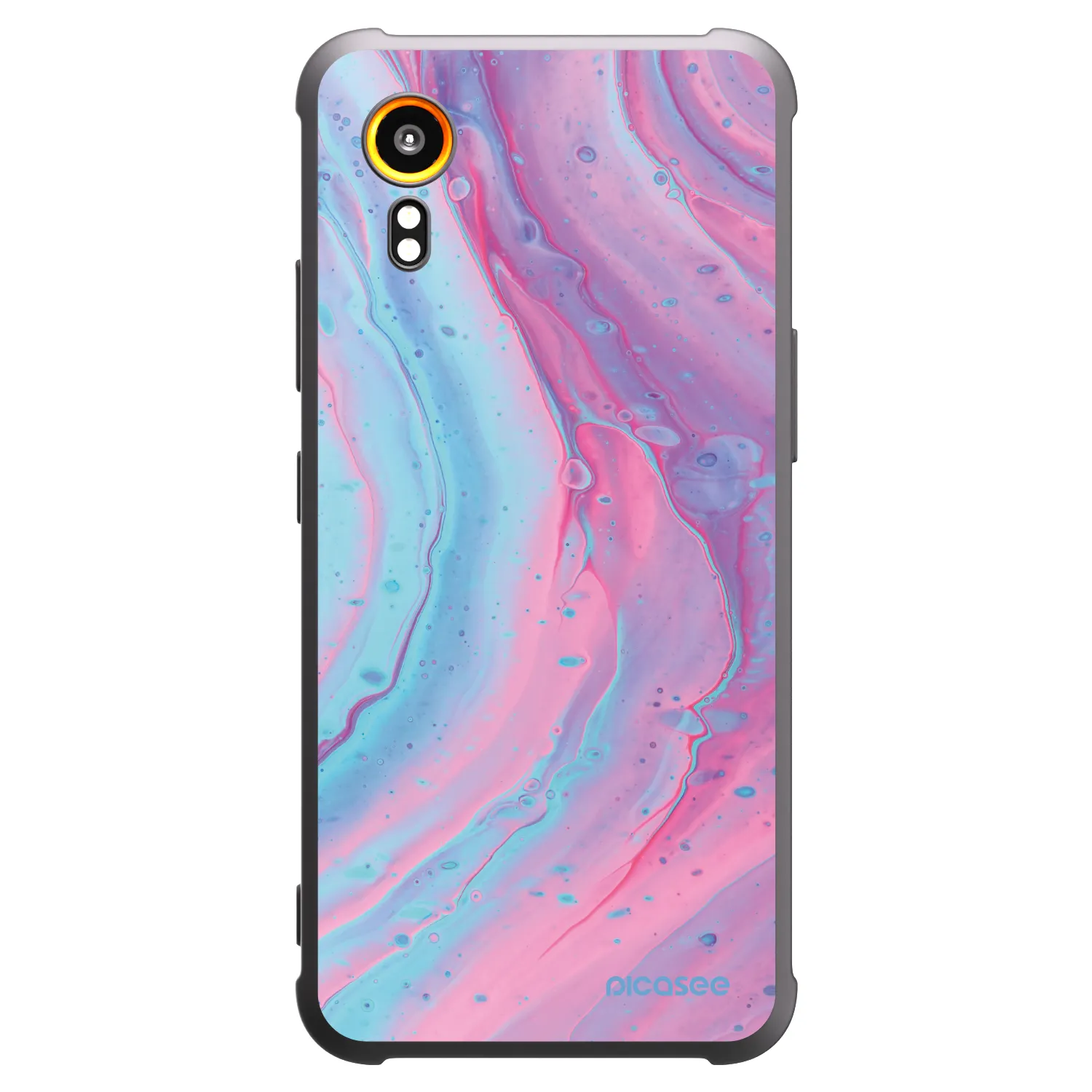 Picasee silikonski črni ovitek za Samsung Galaxy Xcover 7 - Pink liquid