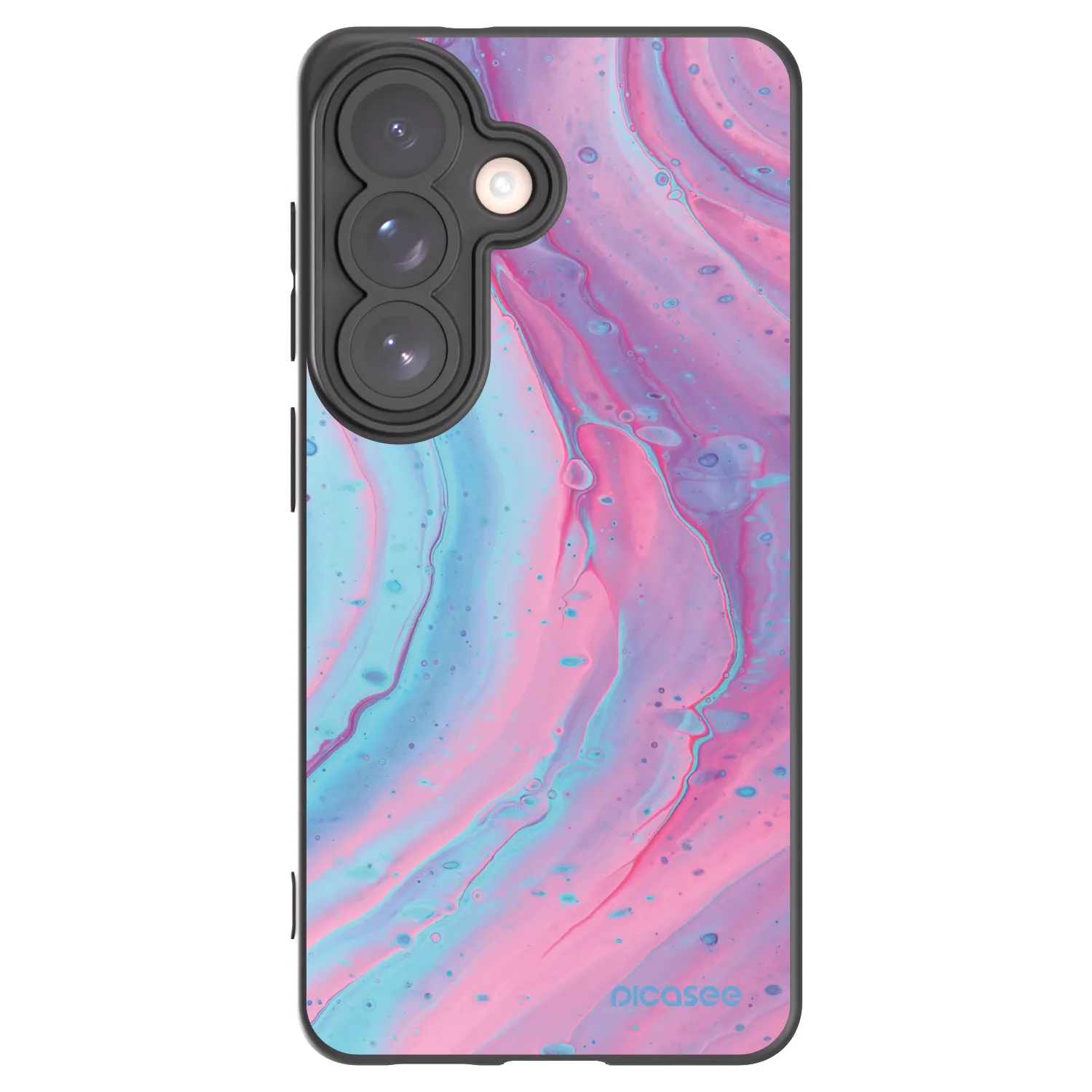 Picasee silikonski črni ovitek za Samsung Galaxy S26 - Pink liquid