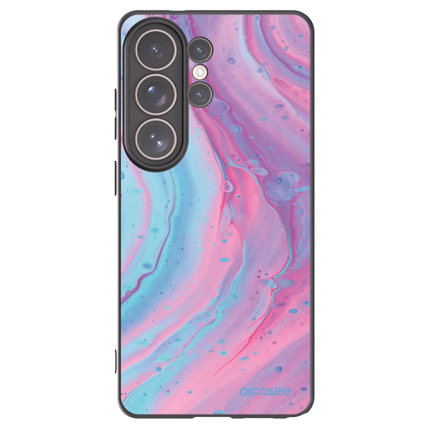 Picasee silikonski črni ovitek za Samsung Galaxy S26 Ultra - Pink liquid