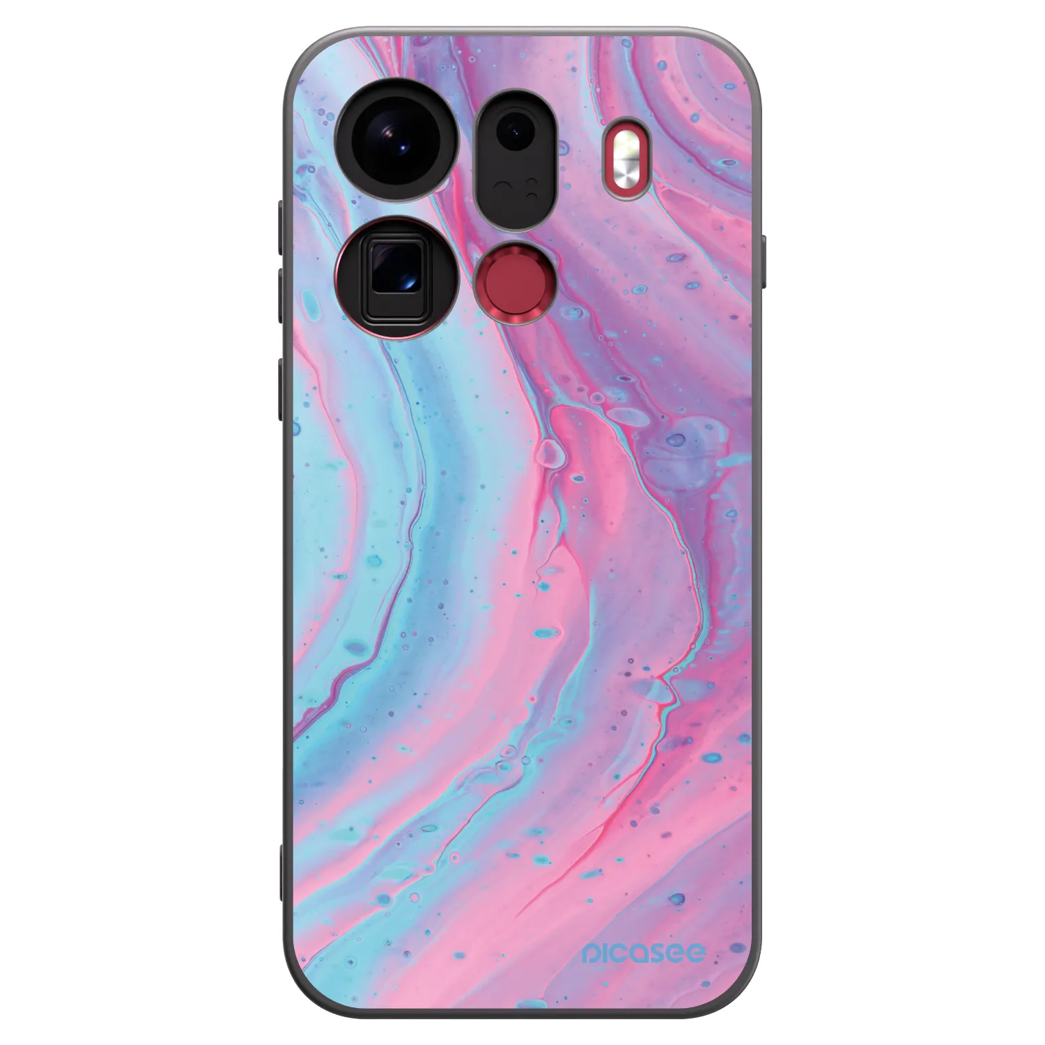 Picasee silikonski črni ovitek za OPPO Find X9 Pro - Pink liquid