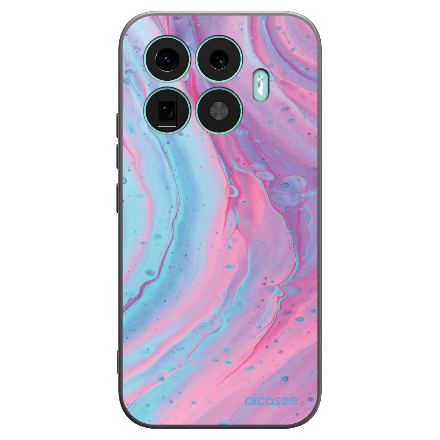 Picasee silikonski črni ovitek za Xiaomi 17T - Pink liquid