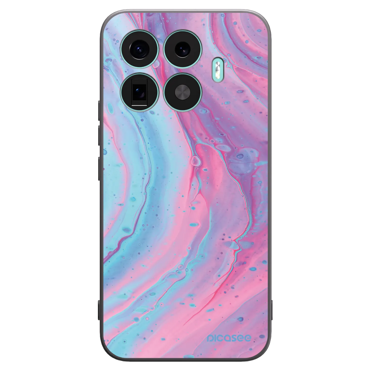Picasee silikonski črni ovitek za Xiaomi 17T Pro - Pink liquid