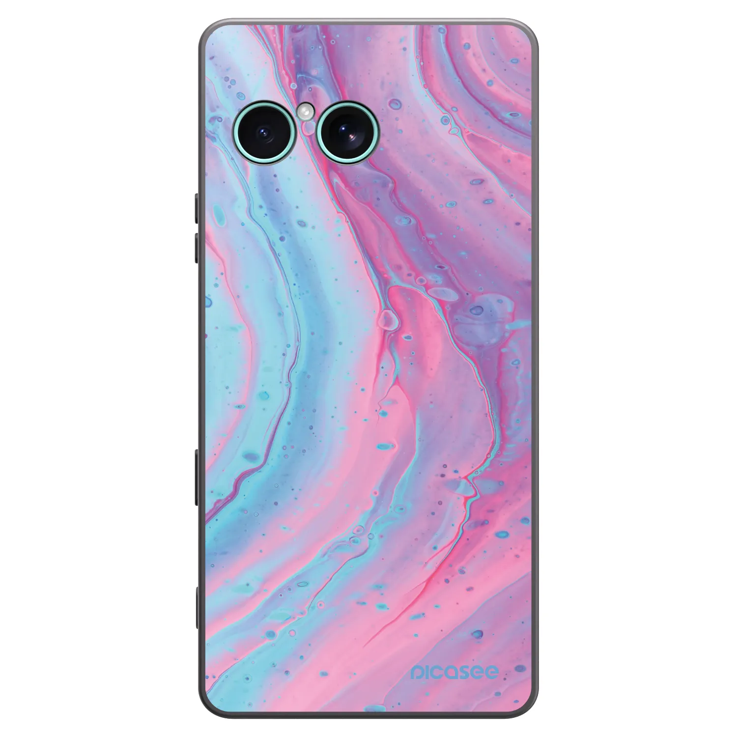 Picasee silikonski črni ovitek za Sony Xperia 10 VII - Pink liquid