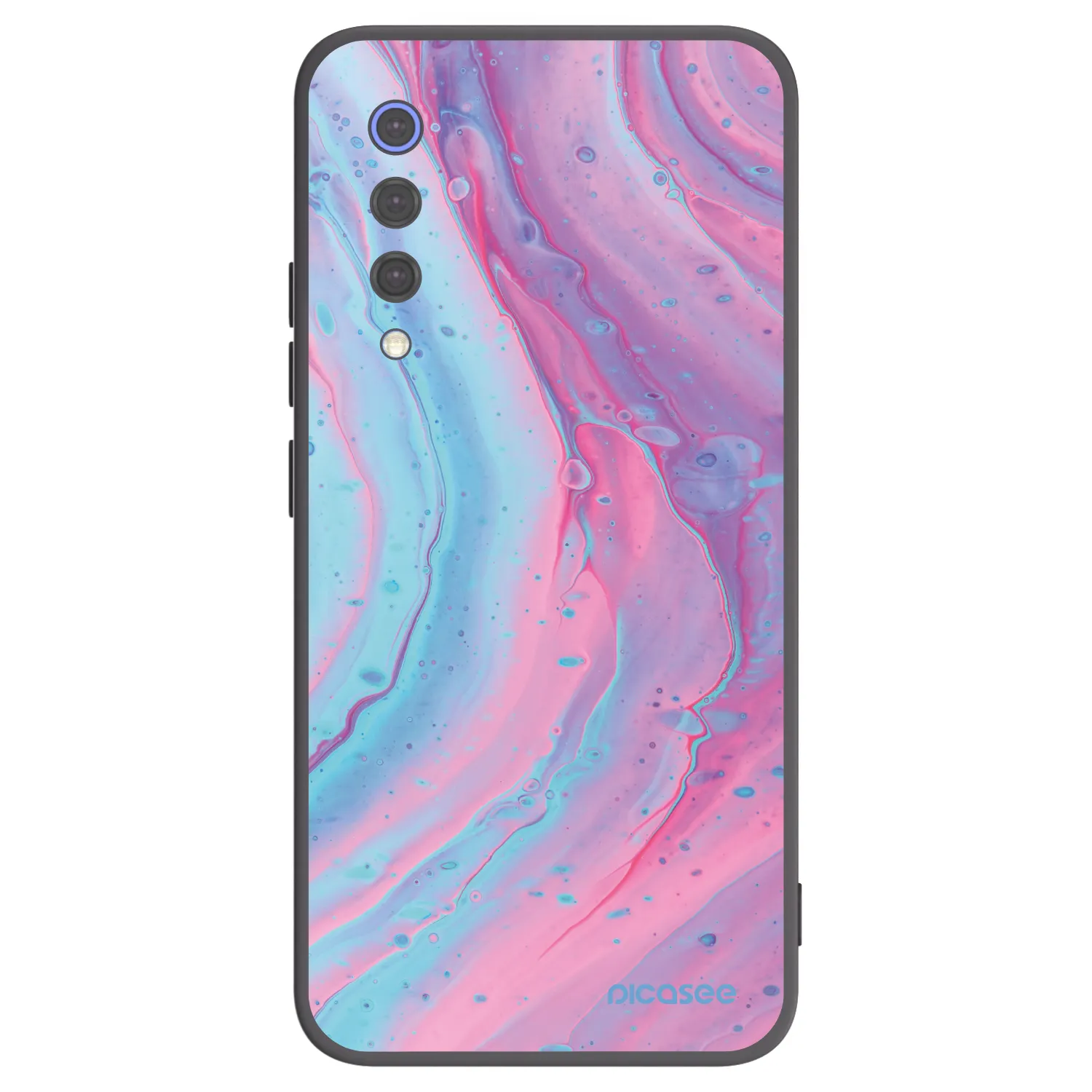 Picasee silikonski črni ovitek za Xiaomi Mi 9 SE - Pink liquid