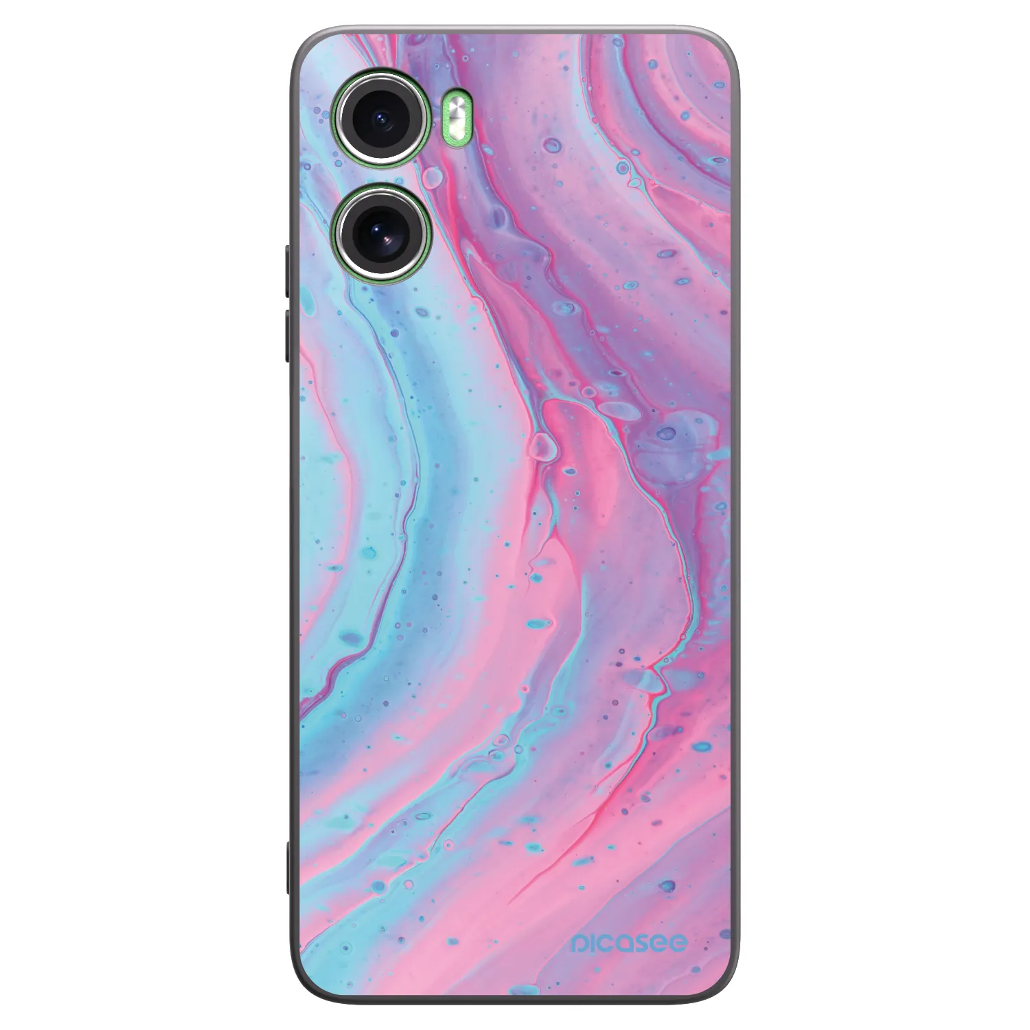 Picasee silikonski črni ovitek za Motorola Moto G06 - Pink liquid