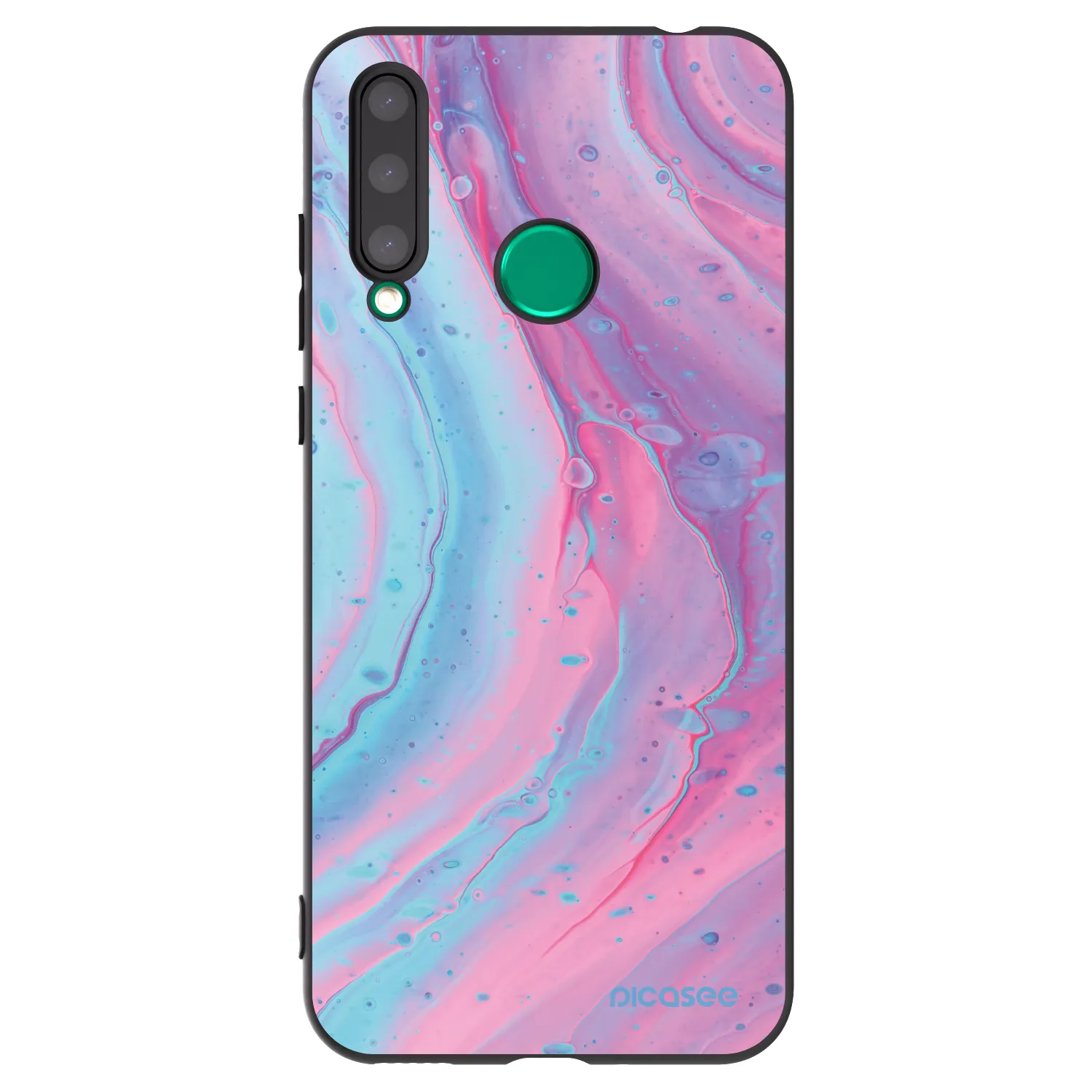 Picasee silikonski črni ovitek za Honor 20 Lite - Pink liquid