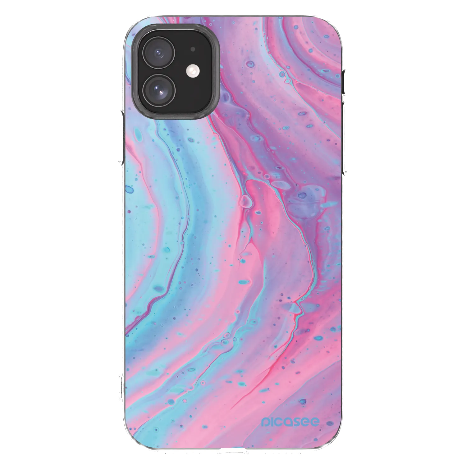 Picasee silikonski prozorni ovitek za Apple iPhone 11 - Pink liquid