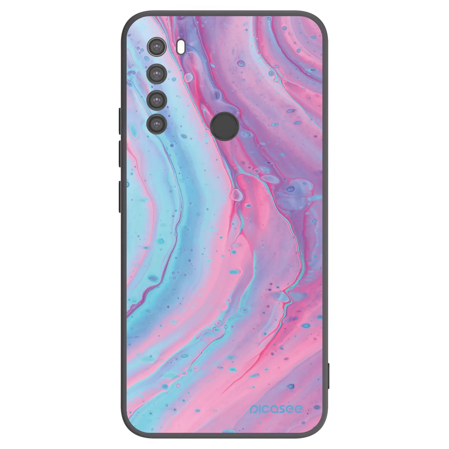 Picasee silikonski črni ovitek za Xiaomi Redmi Note 8 - Pink liquid