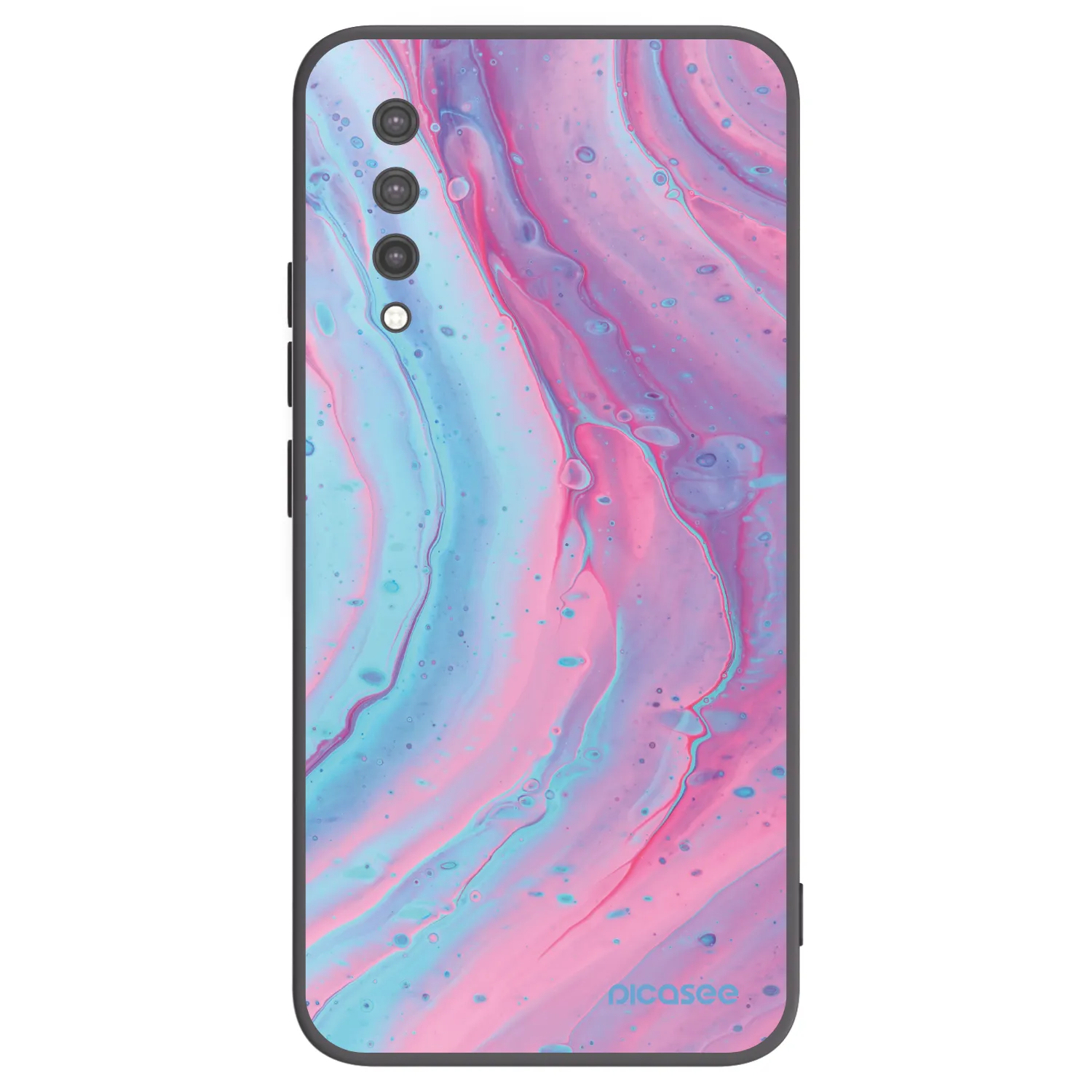Picasee silikonski črni ovitek za Xiaomi Mi 9 Lite - Pink liquid