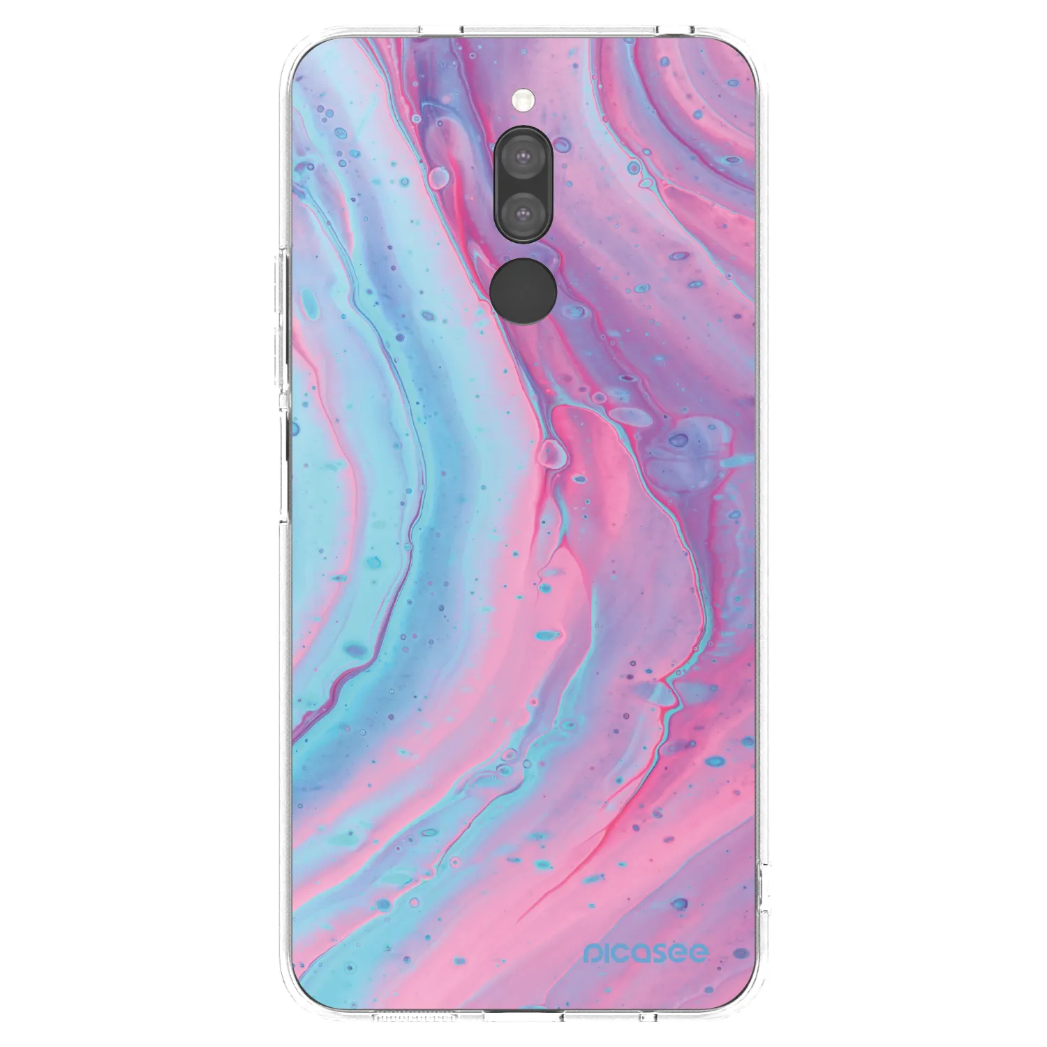 Picasee silikonski prozorni ovitek za Xiaomi Redmi 8 - Pink liquid