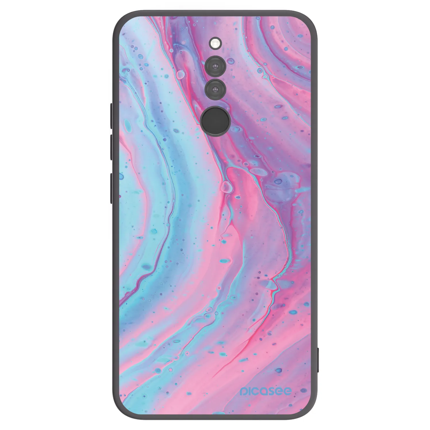 Picasee silikonski črni ovitek za Xiaomi Redmi 8 - Pink liquid