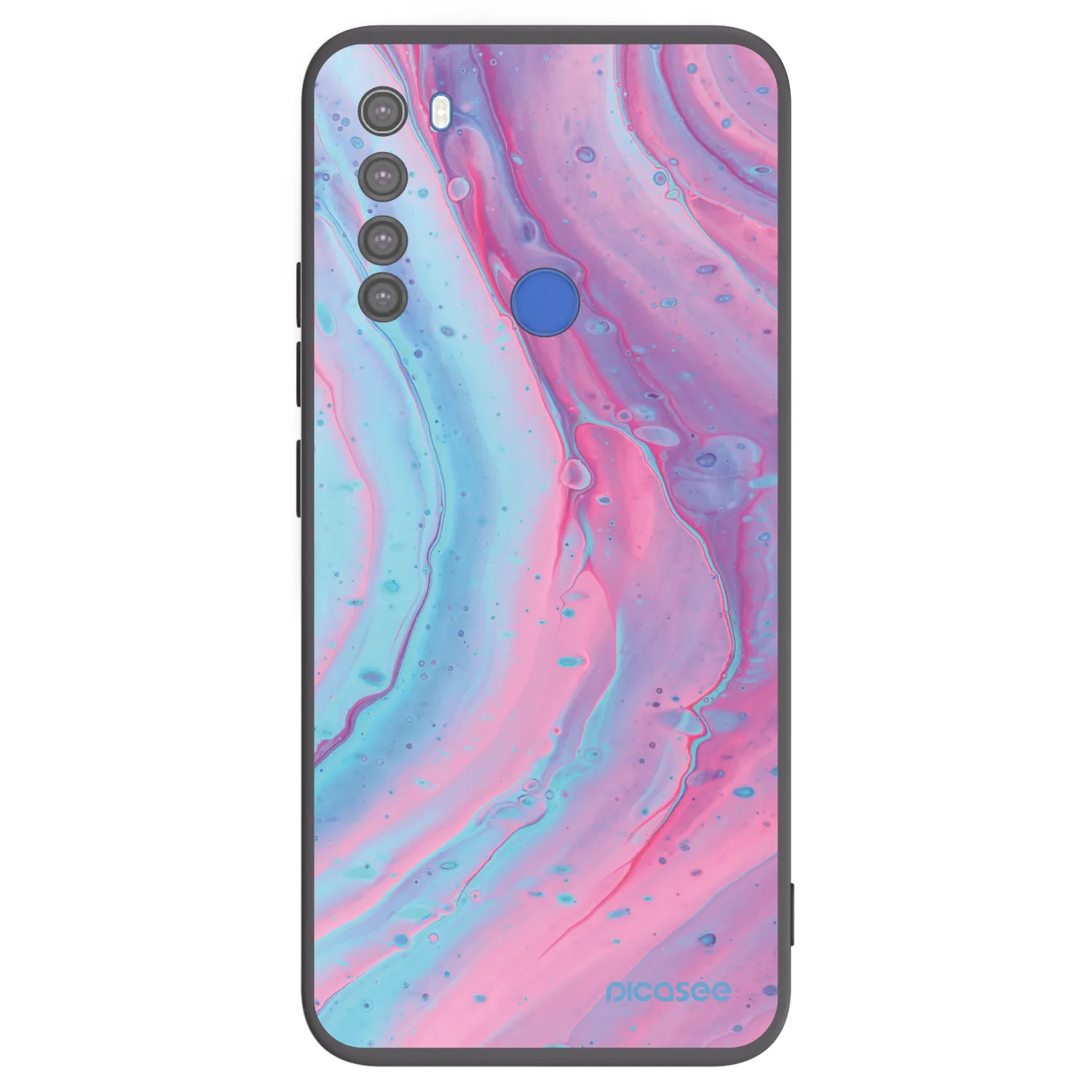 Picasee silikonski črni ovitek za Xiaomi Redmi Note 8T - Pink liquid