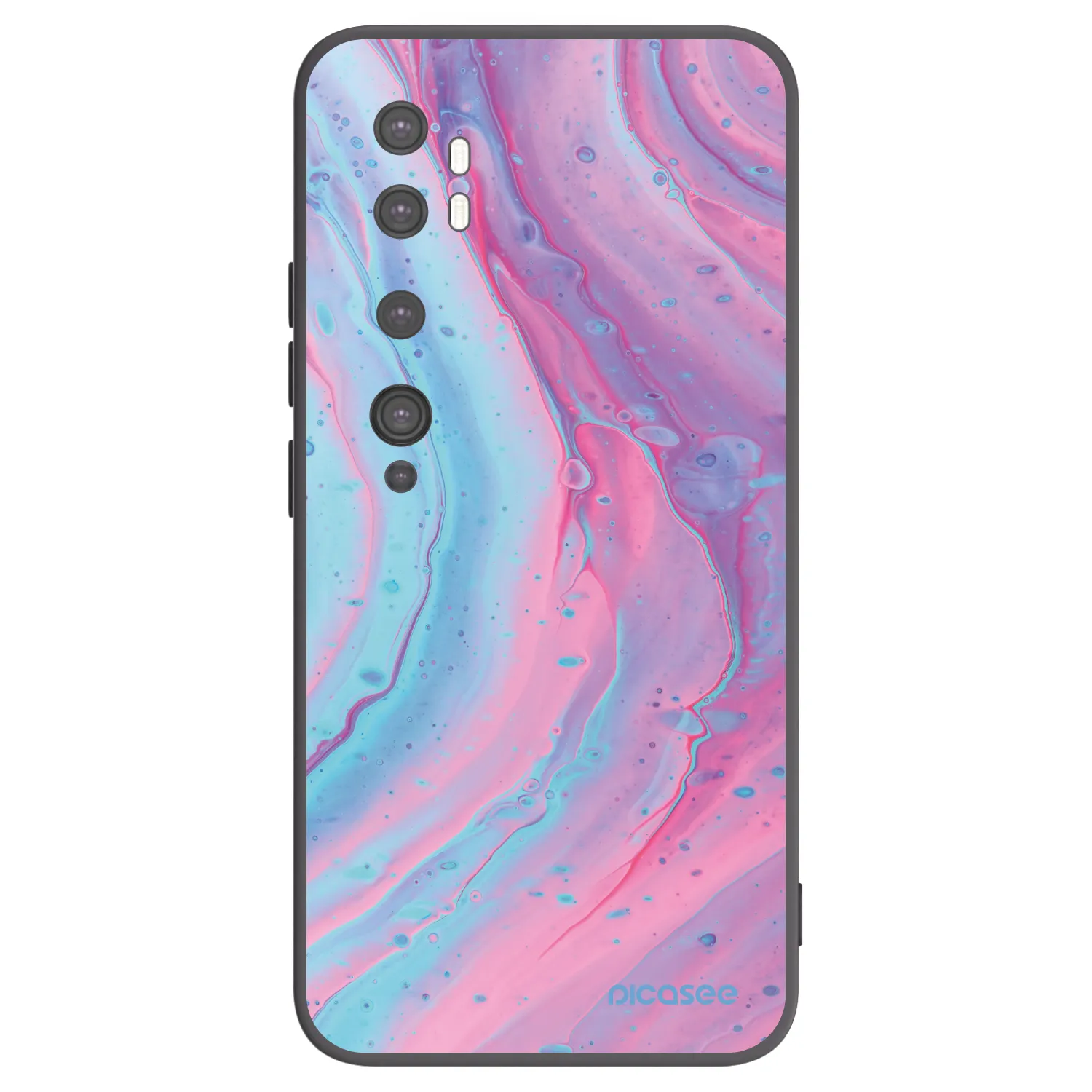 Picasee silikonski črni ovitek za Xiaomi Mi Note 10 (Pro) - Pink liquid