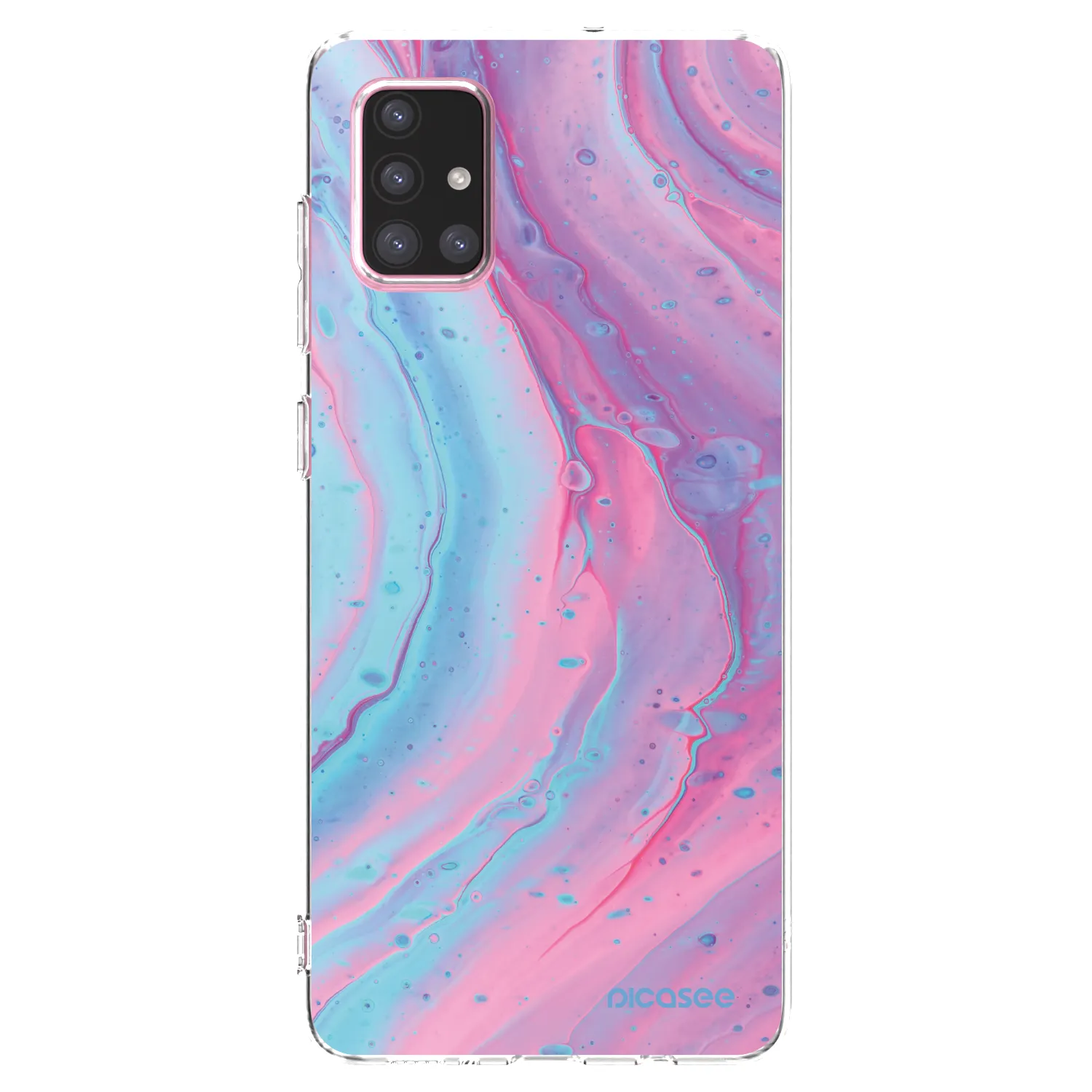 Picasee silikonski prozorni ovitek za Samsung Galaxy A71 A715F - Pink liquid