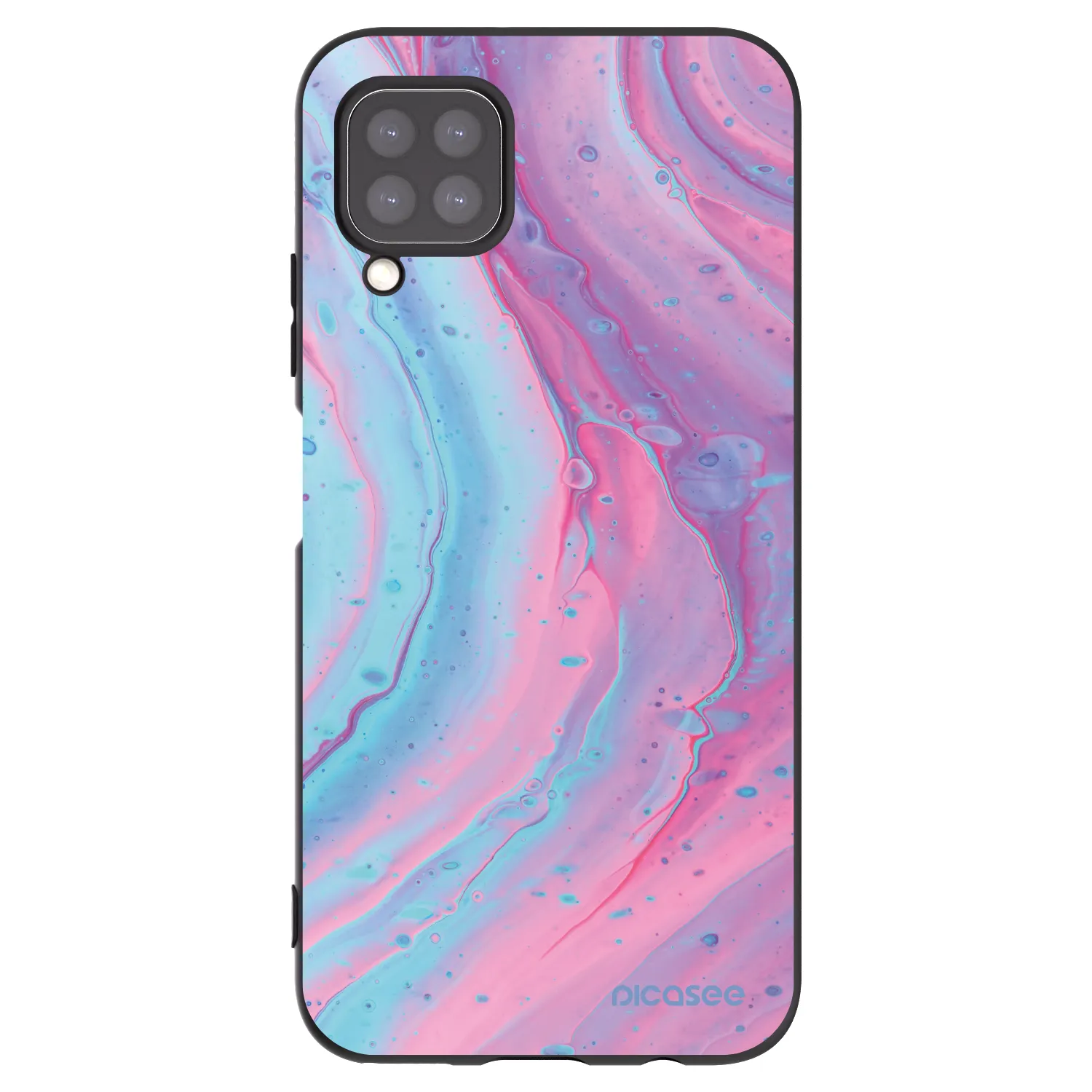Picasee silikonski črni ovitek za Huawei P40 Lite - Pink liquid