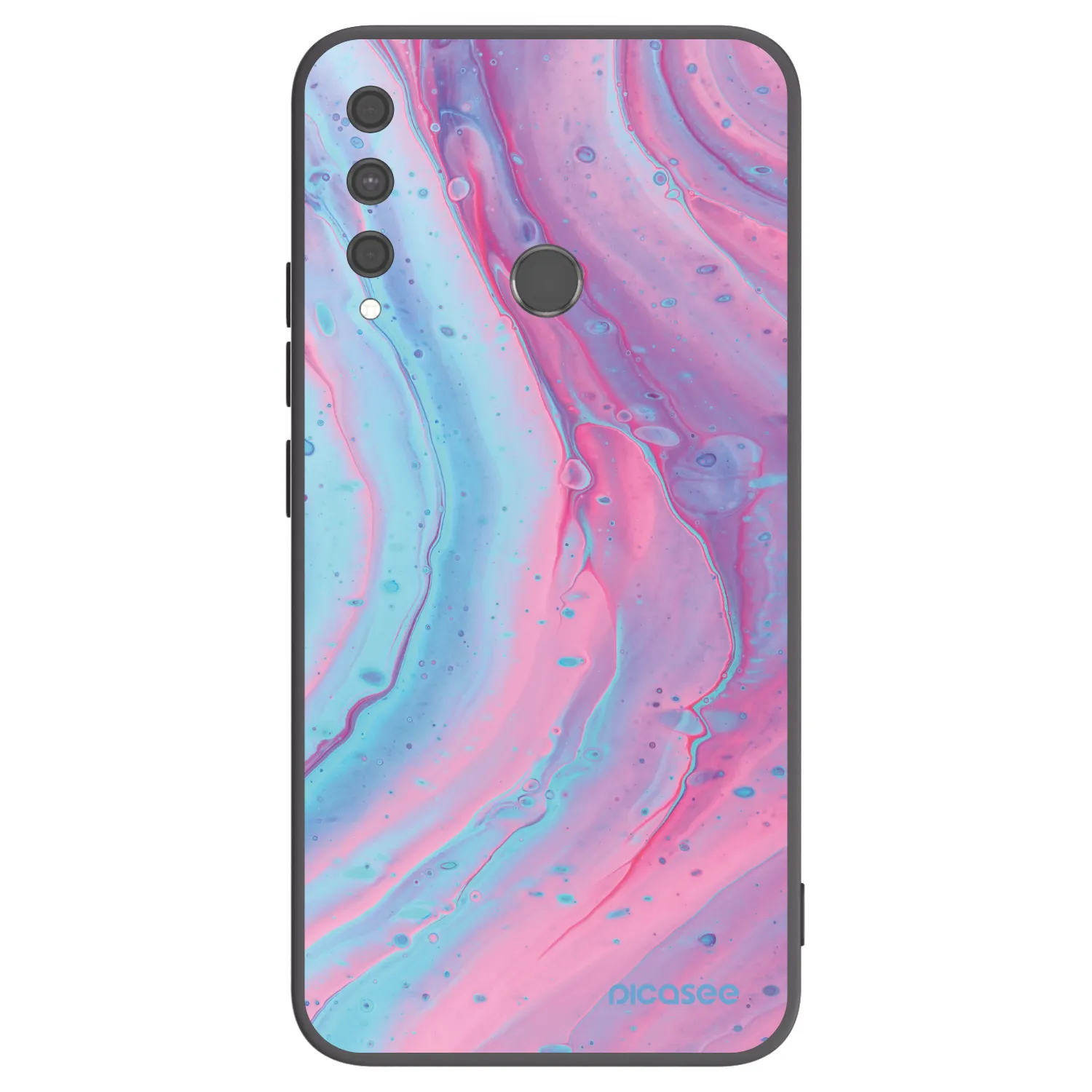 Picasee silikonski črni ovitek za Huawei P40 Lite E - Pink liquid
