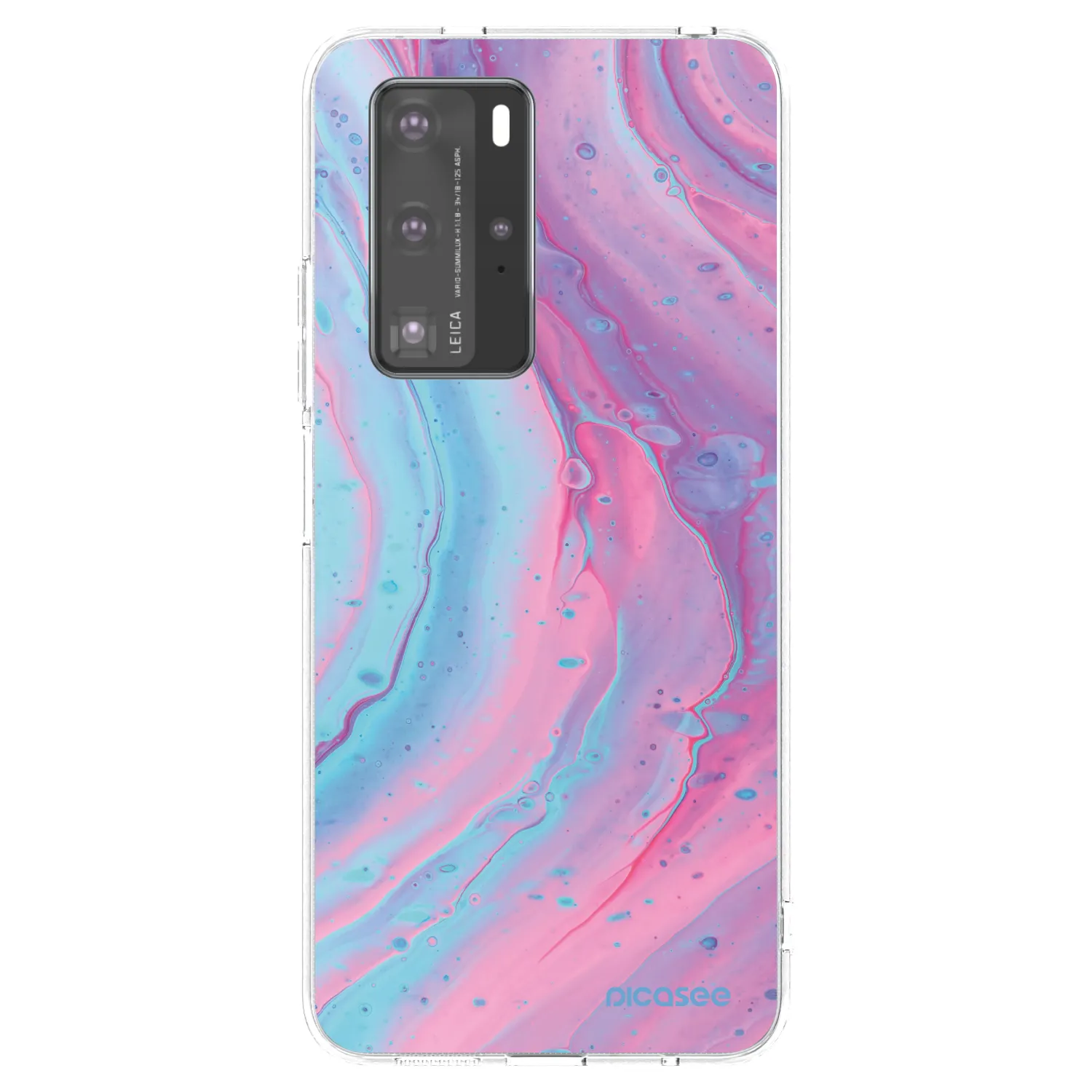 Picasee silikonski prozorni ovitek za Huawei P40 Pro - Pink liquid