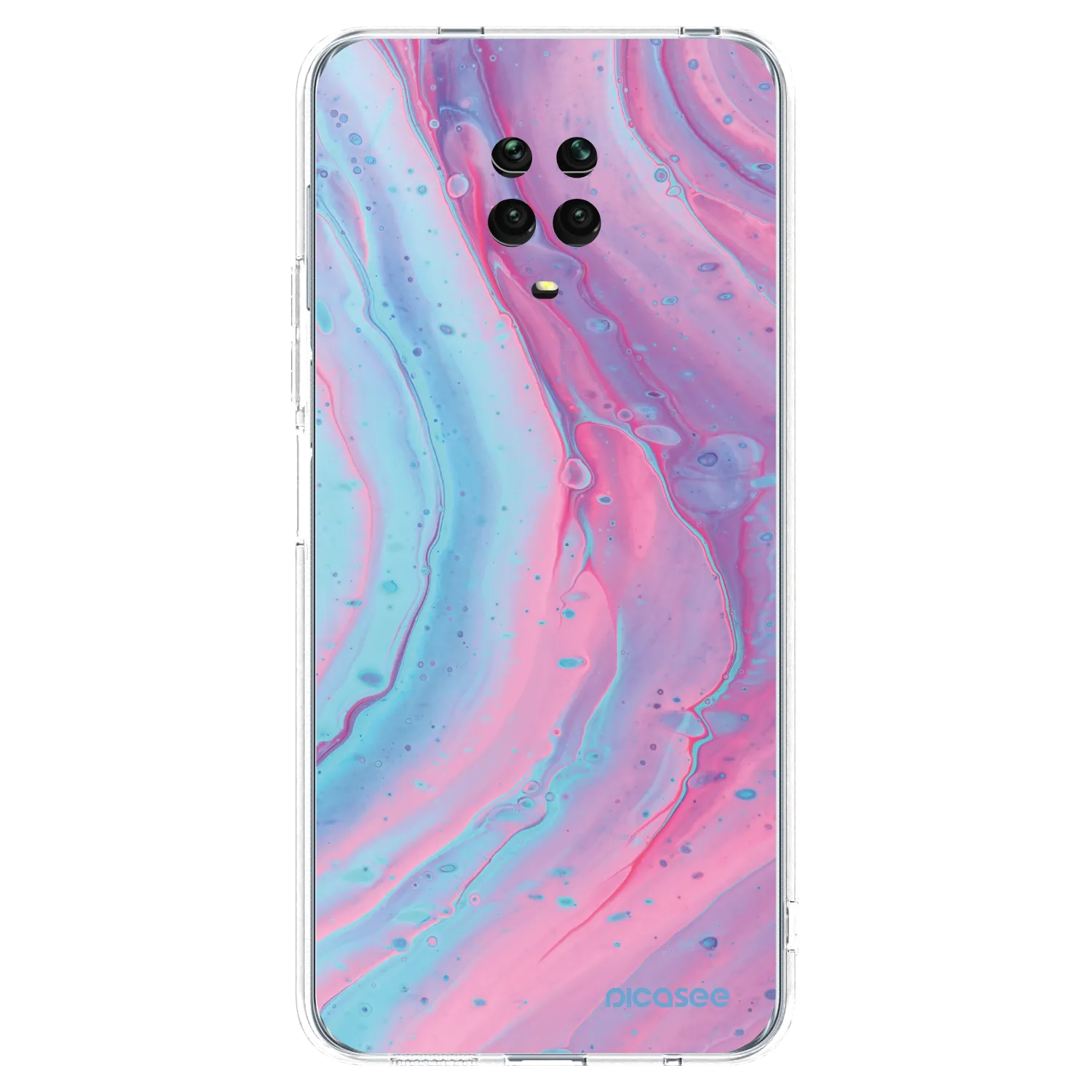 Picasee silikonski prozorni ovitek za Xiaomi Redmi Note 9 Pro - Pink liquid