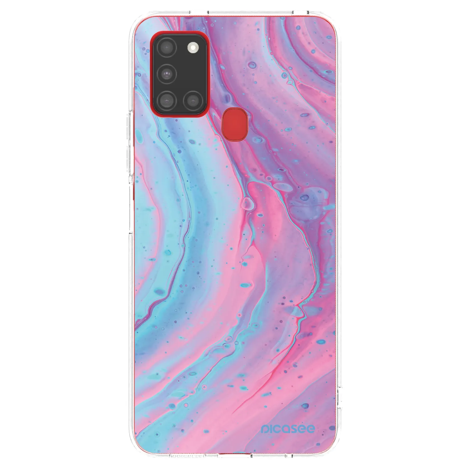 Picasee silikonski prozorni ovitek za Samsung Galaxy A21s - Pink liquid
