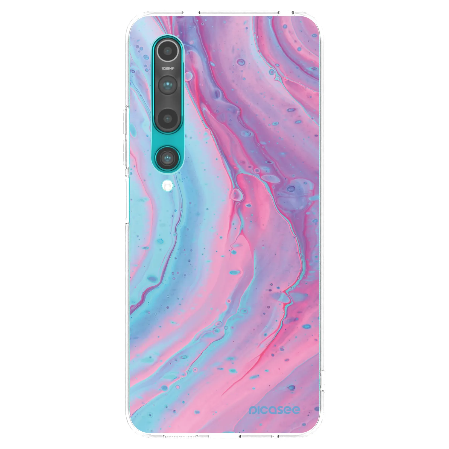 Picasee silikonski prozorni ovitek za Xiaomi Mi 10 - Pink liquid