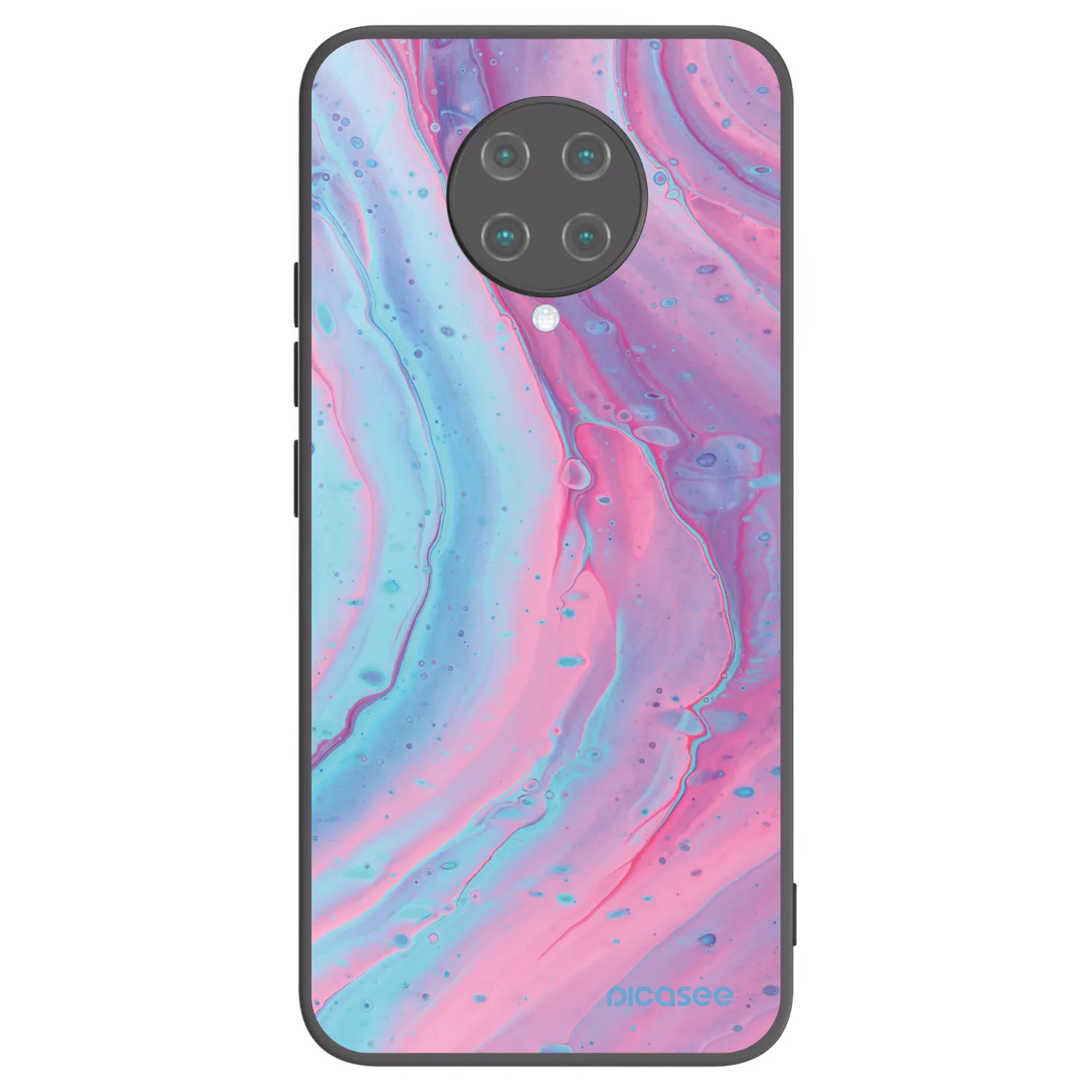 Picasee silikonski črni ovitek za Xiaomi Poco F2 Pro - Pink liquid