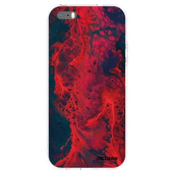 Picasee silikonski prozorni ovitek za Apple iPhone 5/5S/SE - Organic red