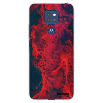 Picasee silikonski prozorni ovitek za Motorola Moto G9 Play - Organic red