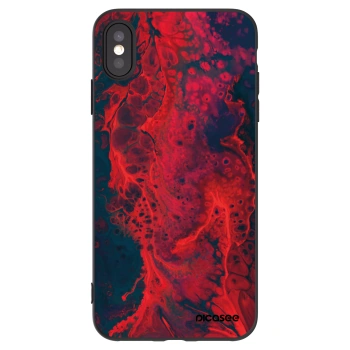 Picasee silikonski črni ovitek za Apple iPhone XS Max - Organic red