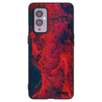 Picasee silikonski črni ovitek za OnePlus 9 - Organic red