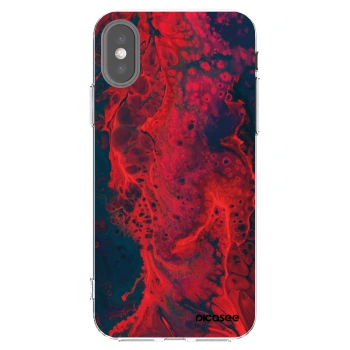 Picasee silikonski prozorni ovitek za Apple iPhone X/XS - Organic red