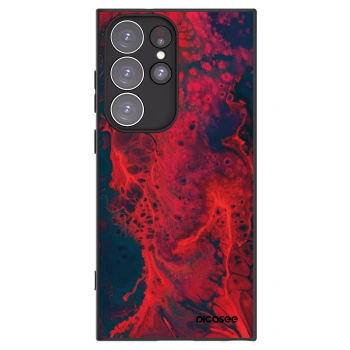 Picasee silikonski črni ovitek za Samsung Galaxy S23 Ultra 5G - Organic red