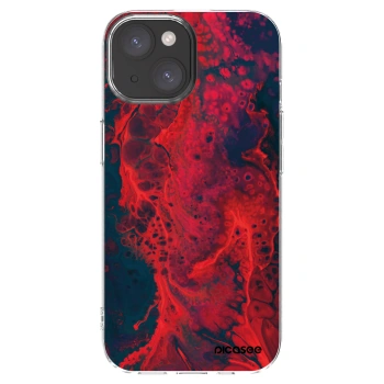 Picasee silikonski prozorni ovitek za Apple iPhone 15 - Organic red