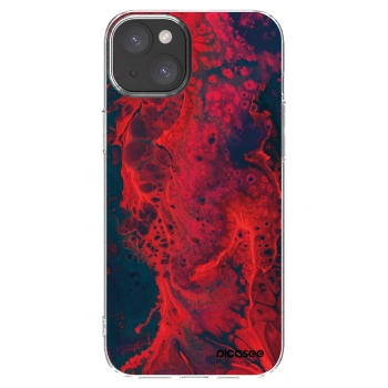 Picasee silikonski prozorni ovitek za Apple iPhone 15 Plus - Organic red