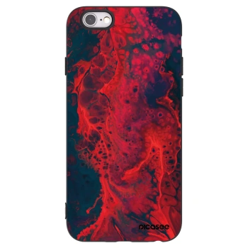 Picasee silikonski črni ovitek za Apple iPhone 6/6S - Organic red