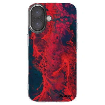 Picasee silikonski prozorni ovitek za Apple iPhone 16 - Organic red