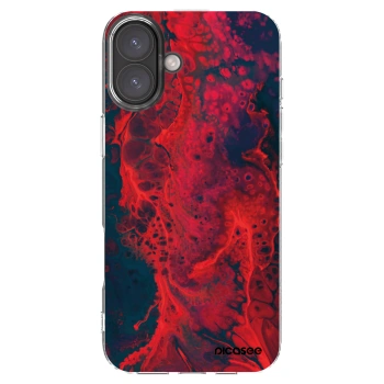 Picasee silikonski prozorni ovitek za Apple iPhone 16 Plus - Organic red
