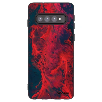 Picasee silikonski črni ovitek za Samsung Galaxy S10 G973 - Organic red