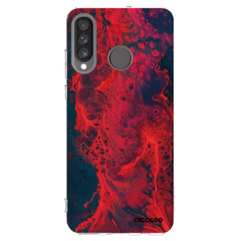 Picasee silikonski prozorni ovitek za Huawei P30 Lite - Organic red