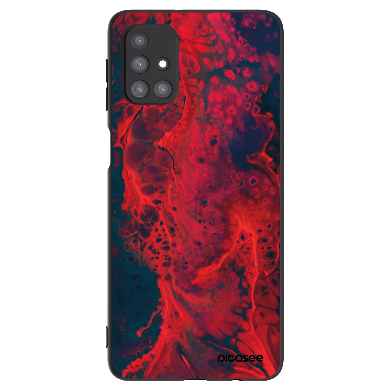 Picasee silikonski črni ovitek za Samsung Galaxy M31s - Organic red