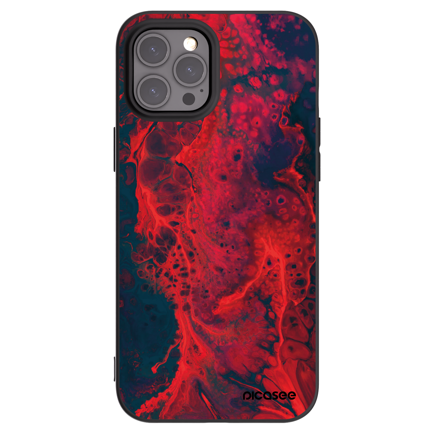 Picasee silikonski črni ovitek za Apple iPhone 12 Pro Max - Organic red