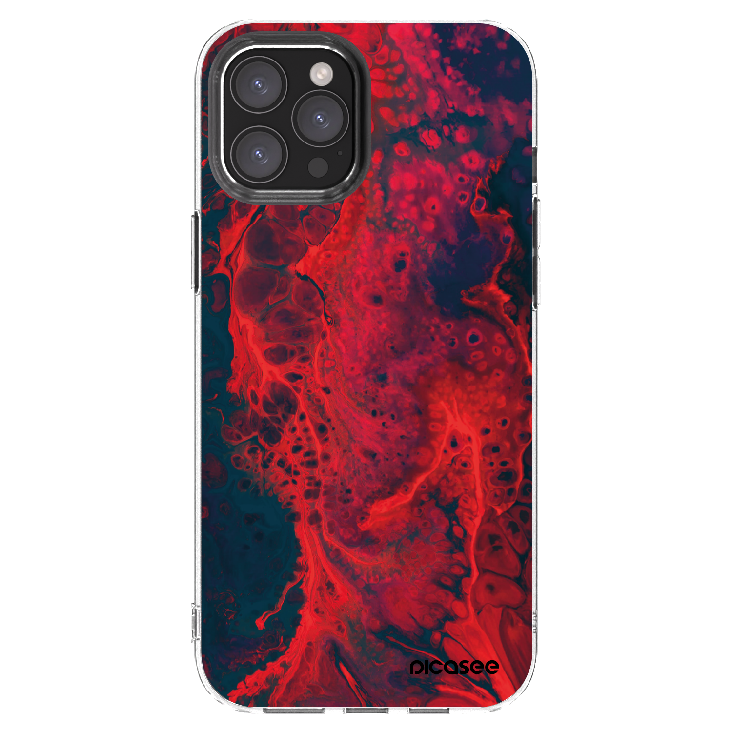 Picasee silikonski prozorni ovitek za Apple iPhone 12 Pro Max - Organic red