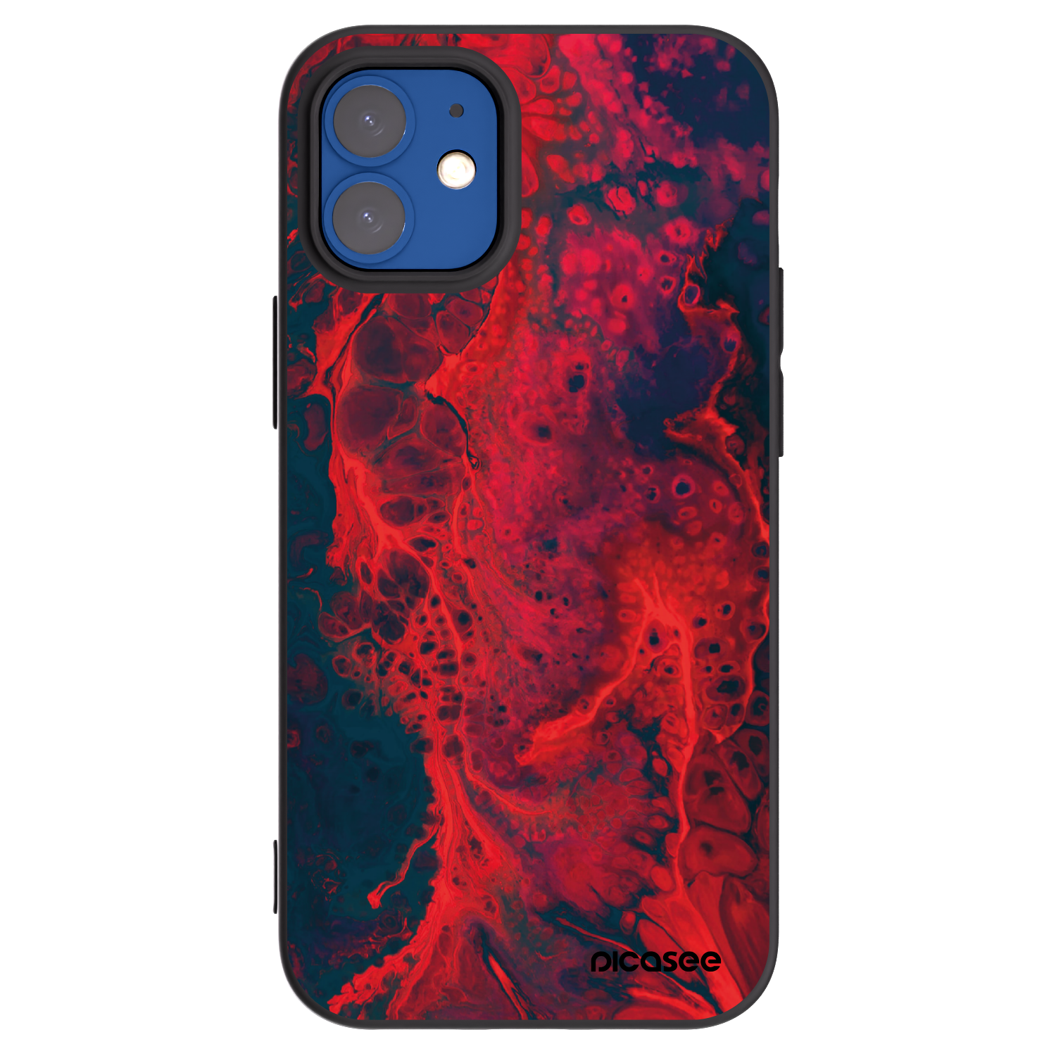 Picasee silikonski črni ovitek za Apple iPhone 12 mini - Organic red