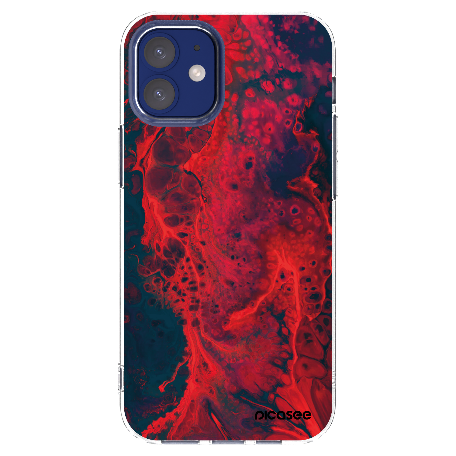 Picasee silikonski prozorni ovitek za Apple iPhone 12 mini - Organic red