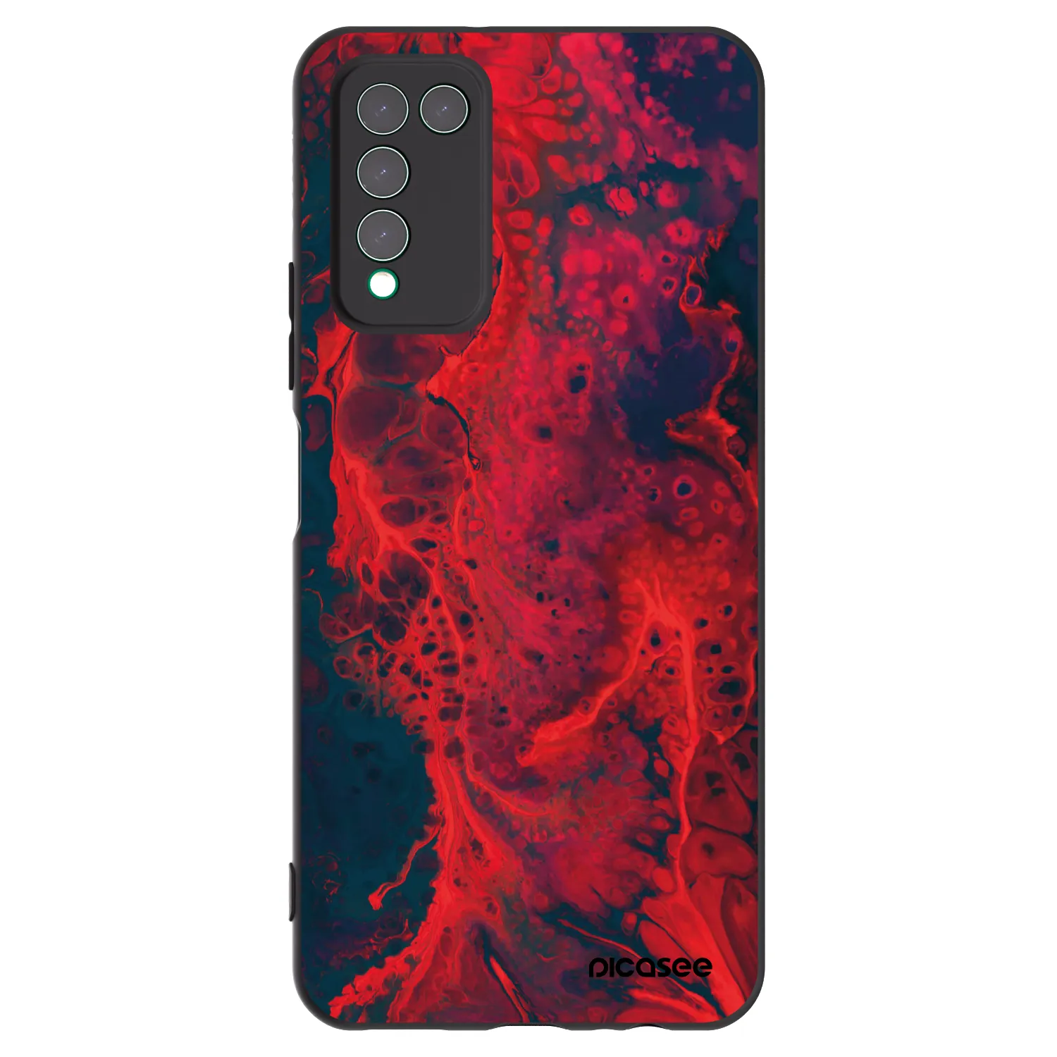 Picasee silikonski črni ovitek za Honor 10X Lite - Organic red