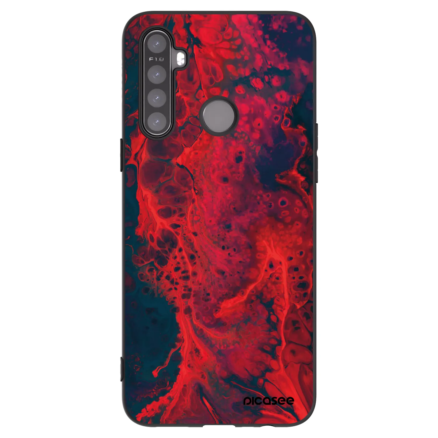 Picasee silikonski črni ovitek za Realme 6i - Organic red