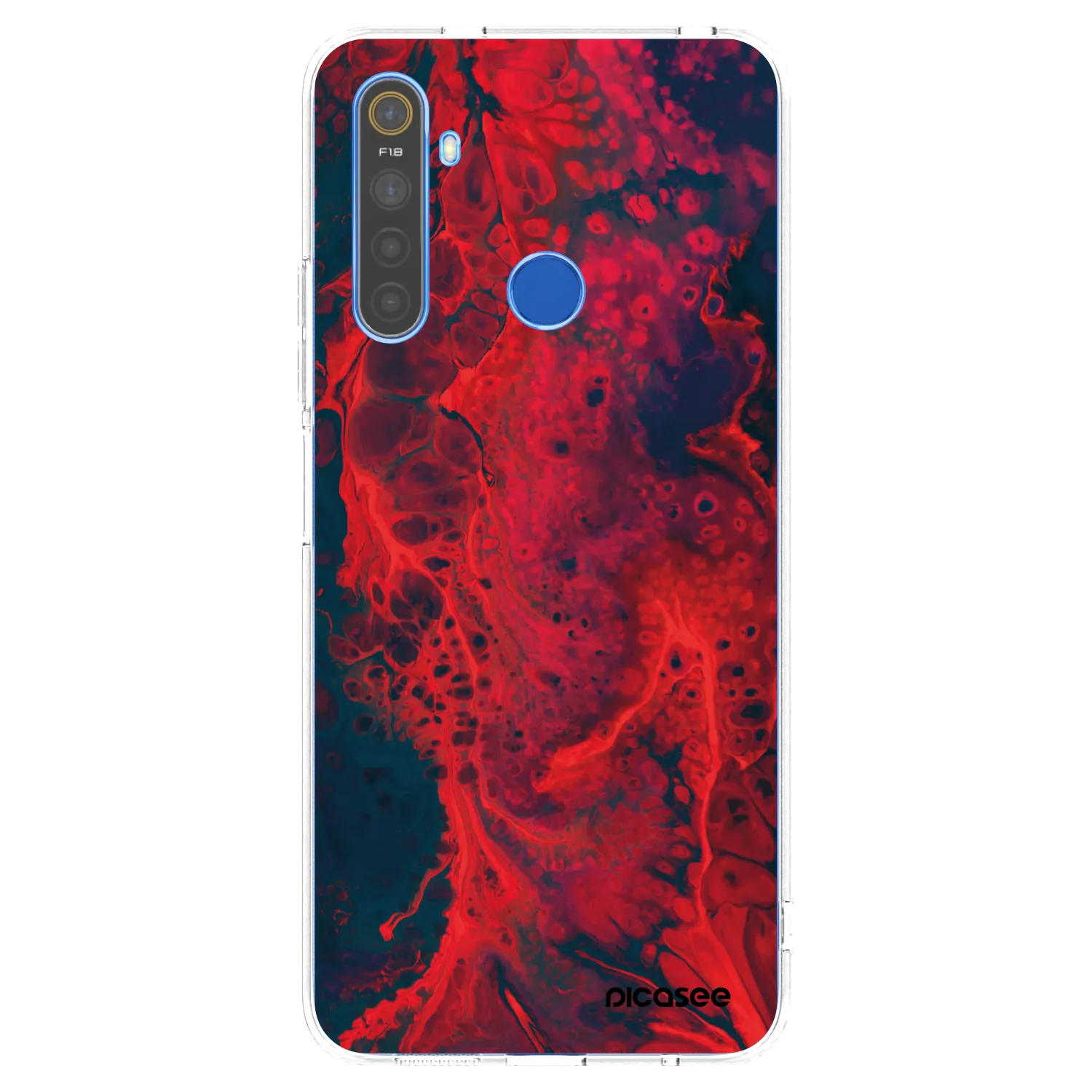 Picasee silikonski prozorni ovitek za Realme 5 - Organic red